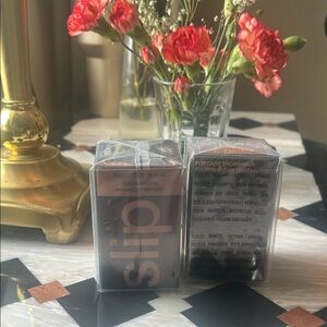 Slip Faux Florals with Red and Green Accents